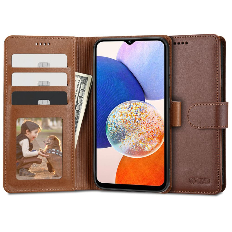 Etui Do Galaxy A14 4G / 5G Tech-Protect Wallet Brązowy