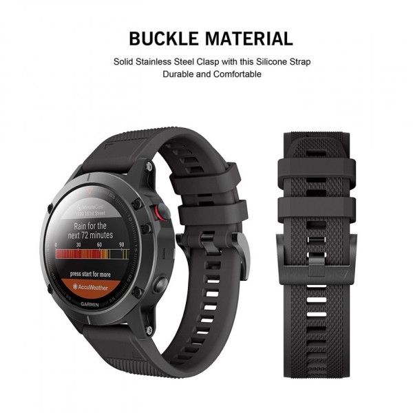 Pasek Do Garmin Fenix 3 / 5X / 3HR / 5X Plus / 6X / 6X Pro / 7X Tech-Protect Smooth Czarny