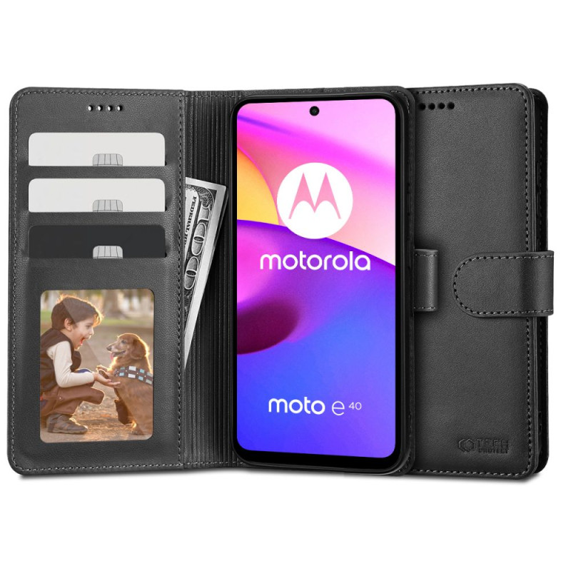 Etui Do Motorola Moto E20 / E30 / E40 Tech-Protect Wallet Czarny