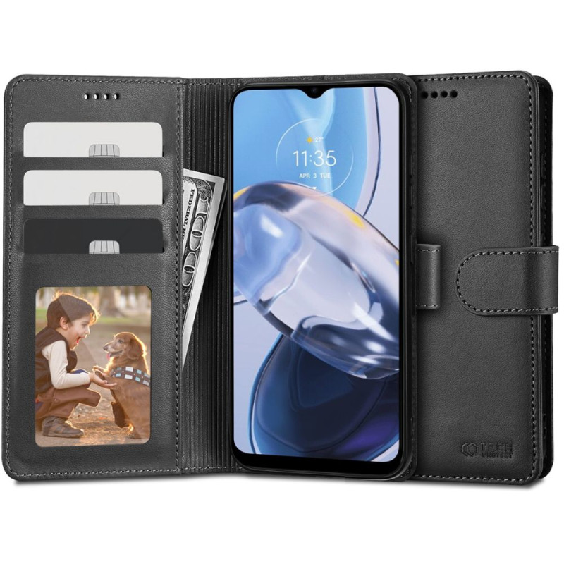 Etui Do Motorola Moto E22 / E22I Tech-Protect Wallet Czarny