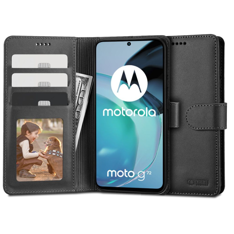 Etui Do Motorola Moto G72 Tech-Protect Wallet Czarny