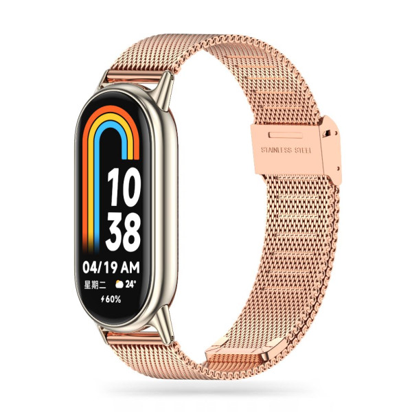 Bransoletka Do Xiaomi Smart Band 8 / 8 NFC Tech-Protect Milanese Band Różowe Złoto