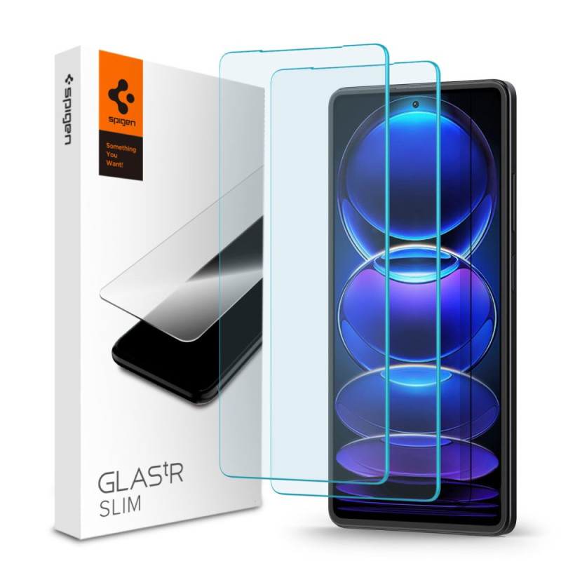 2x Szkło Hartowane Spigen Glas.Tr Slim Xiaomi Redmi Note 12 Pro 5G / 12 Pro+ Plus 5G / Poco X5 Pro 5G
