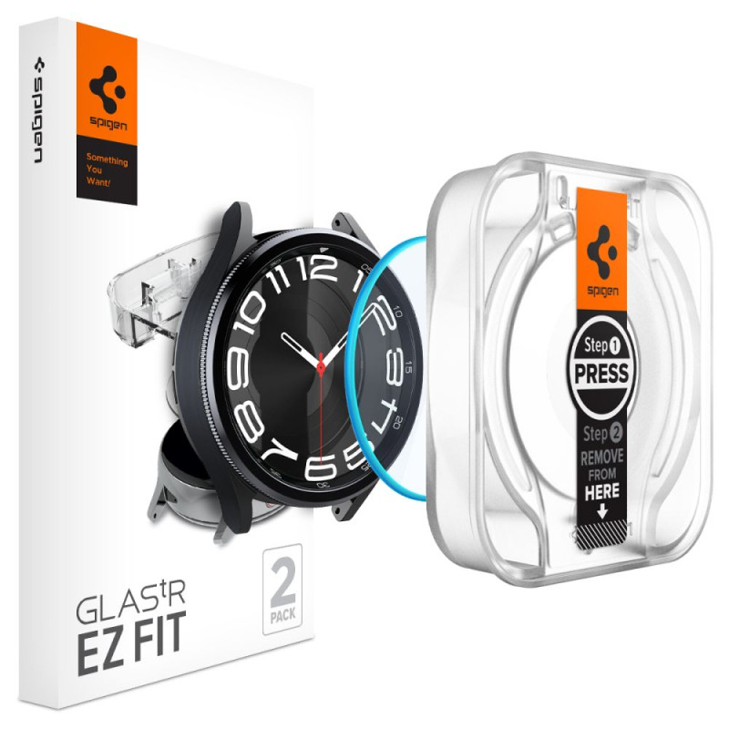 2x Szkło Hartowane Spigen Glas.Tr ” Ez-Fit ” Galaxy Watch 6 Classic ( 43 mm )