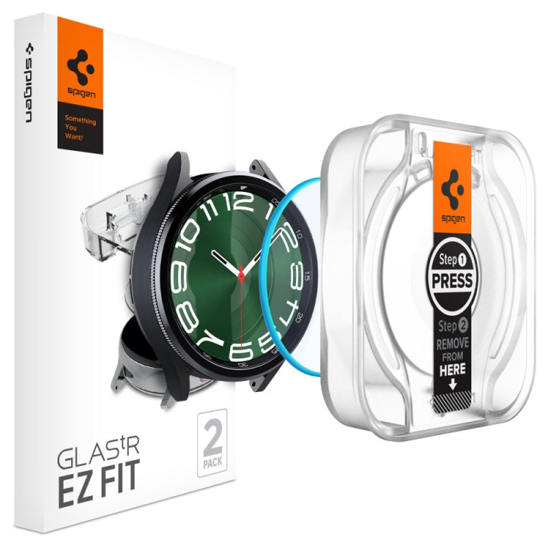 2x Szkło Hartowane Spigen Glas.Tr ” Ez-Fit ” Galaxy Watch 6 Classic ( 47 mm )