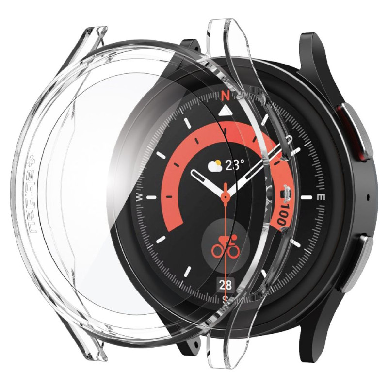 Etui Do Galaxy Watch 5 Pro ( 45 mm ) Spigen Thin Fit & Tempered Glass Przezroczysty