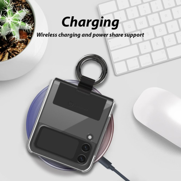 Etui Do Galaxy Z Flip 4 Whitestone Clear Case Ring Beżowy