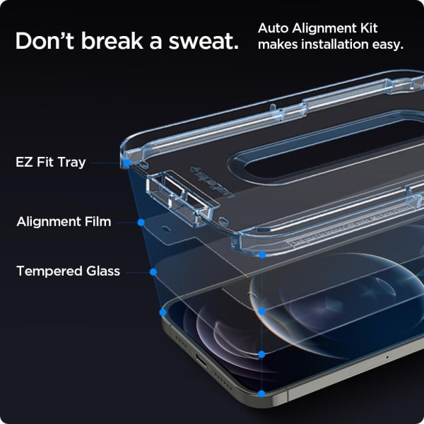 2x Szkło Hartowane Spigen Glas.Tr " Ez Fit " iPhone 12 / 12 Pro