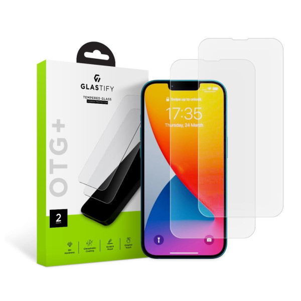 2x Szkło Hartowane Glastify OTG+ iPhone 13 Pro Max / 14 Plus / 15 Plus