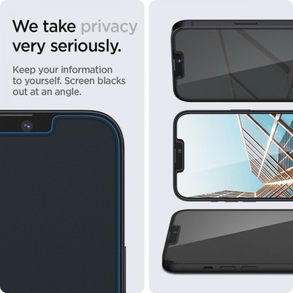2x Prywatyzujące Szkło Hartowane Spigen Glas.Tr " Ez Fit " iPhone 13 Pro Max