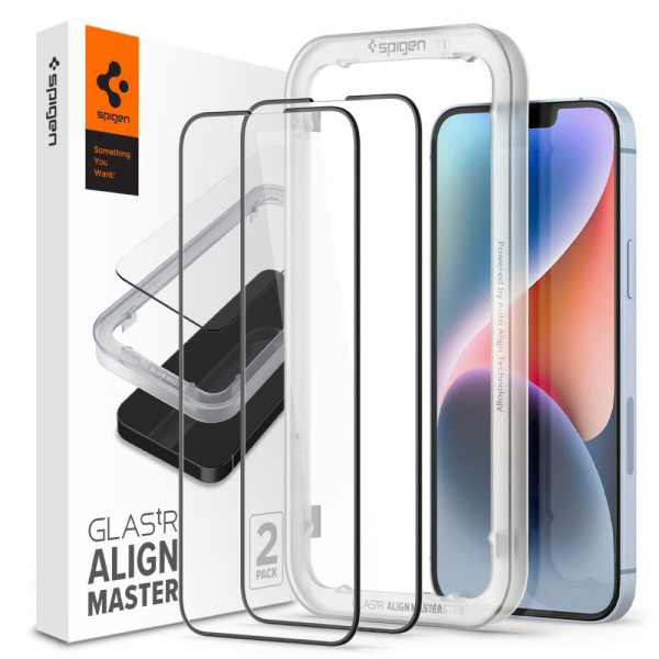 2x Szkło Hartowane Spigen Alm Glass Fc iPhone 13 / 13 Pro / 14