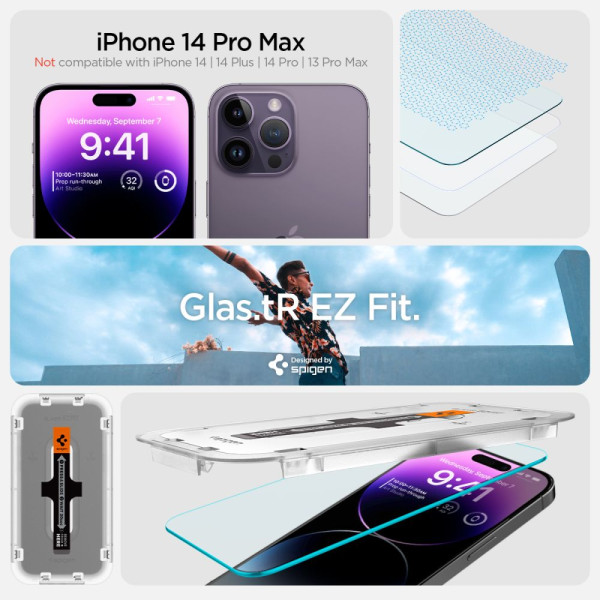 2x Szkło Hartowane Spigen Glas.Tr " Ez Fit " iPhone 14 Pro Max