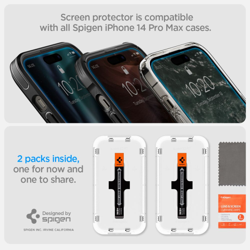 2x Szkło Hartowane Spigen Glas.Tr " Ez Fit "...
