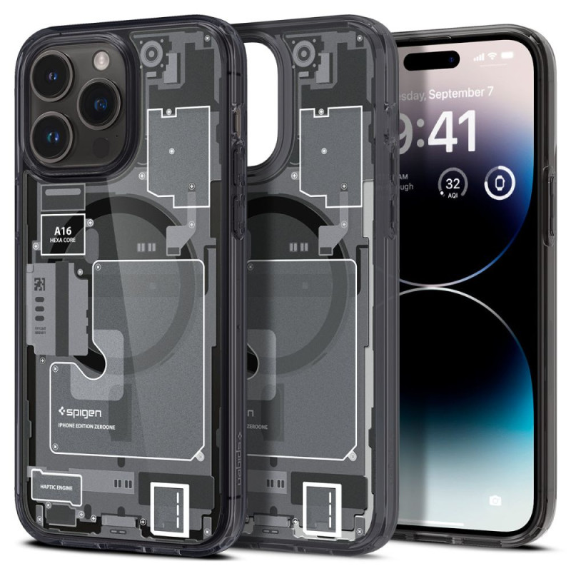 Etui Do iPhone 14 Pro Max Spigen Ultra Hybrid Mag MagSafe Szary