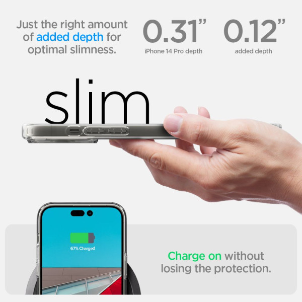 Etui Do iPhone 14 Pro Spigen Ultra Hybrid Mag MagSafe Biały