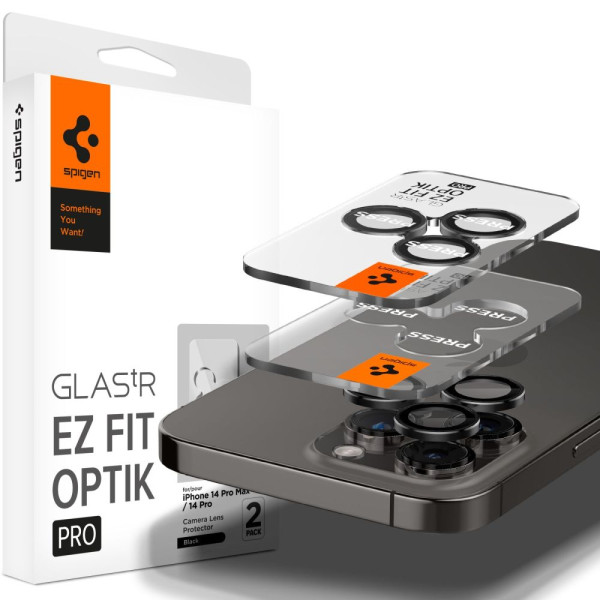2x Osłona Aparatu Spigen Optik.Tr " Ez Fit " Camera Protector iPhone 14 Pro / 14 Pro Max / 15 Pro / 15 Pro Max