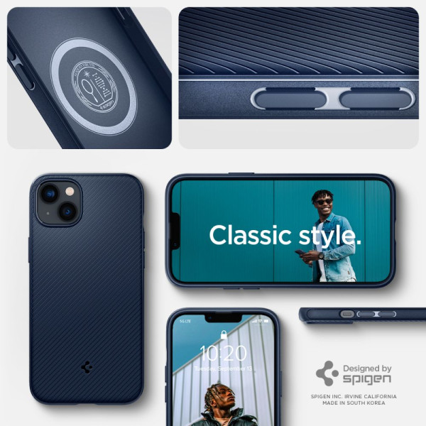Etui Do iPhone 14 Plus / 15 Plus Spigen Mag Armor Niebieski