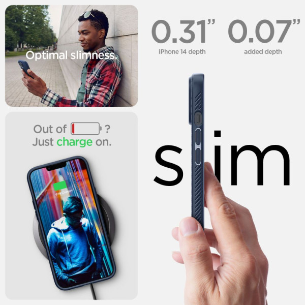 Etui Do iPhone 14 Plus / 15 Plus Spigen Liquid Air Niebieski