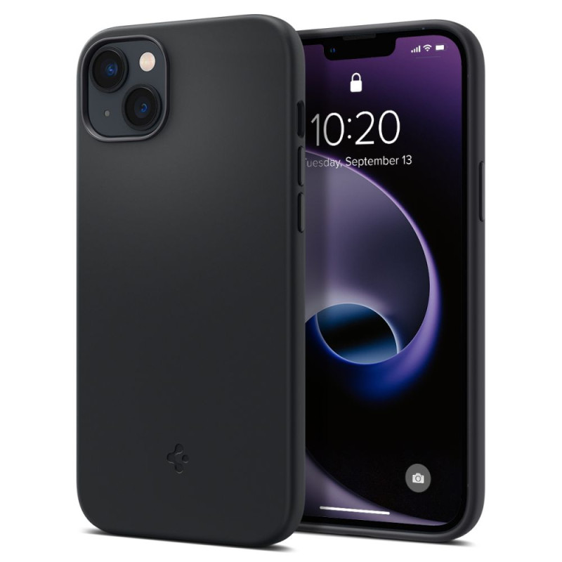 Etui Do iPhone 14 Plus / 15 Plus Spigen Silicone Fit Mag MagSafe Czarny
