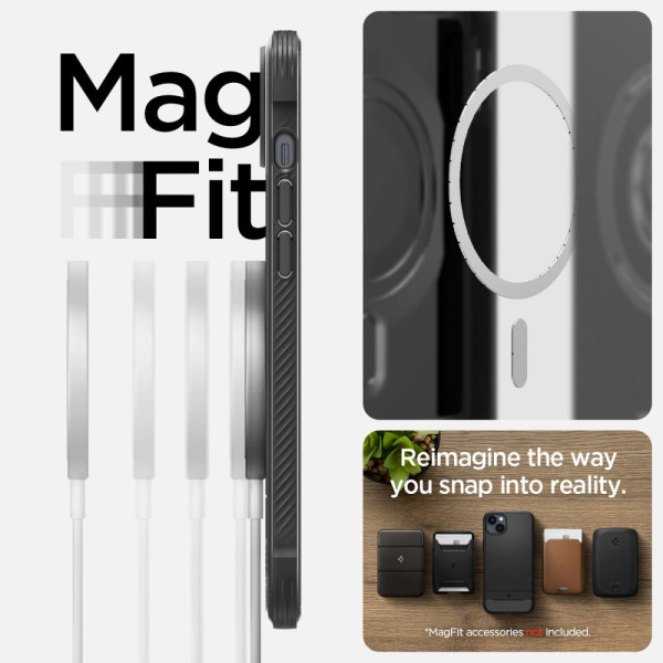 Etui Do iPhone 14 Spigen Rugged Armor Mag MagSafe Czarny Matowy