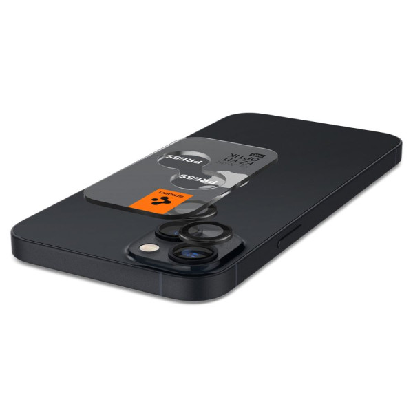 2x Osłona Aparatu Spigen Optik.Tr " Ez Fit " Camera Protector iPhone 14 / 14 Plus / 15 / 15 Plus