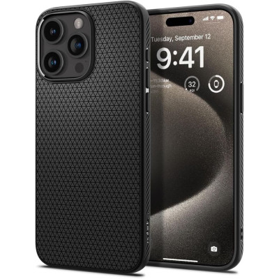 Etui Do iPhone 15 Pro Max Spigen Liquid Air Czarny Matowy