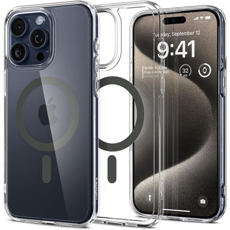Etui Do iPhone 15 Pro Max Spigen Ultra Hybrid Mag MagSafe Szary