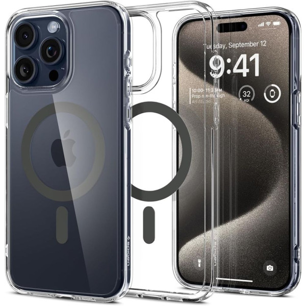 Etui Do iPhone 15 Pro Max Spigen Ultra Hybrid Mag MagSafe Szary