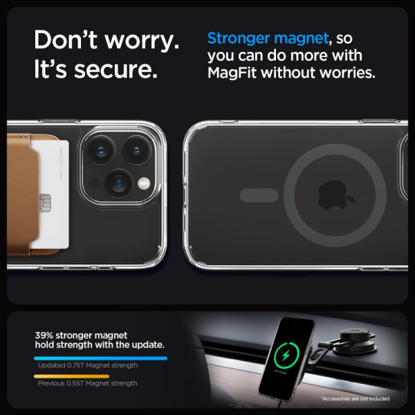 Etui Do iPhone 15 Pro Max Spigen Ultra Hybrid Mag MagSafe Szary