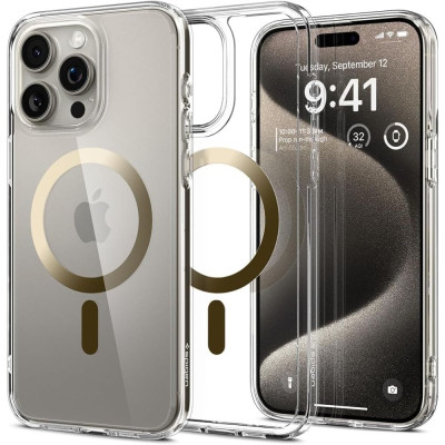 Etui Do iPhone 15 Pro Max Spigen Ultra Hybrid Mag MagSafe Złoty