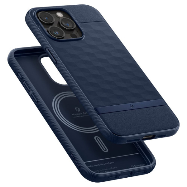 Etui Do iPhone 15 Pro Max Caseology Parallax Mag MagSafe Niebieski