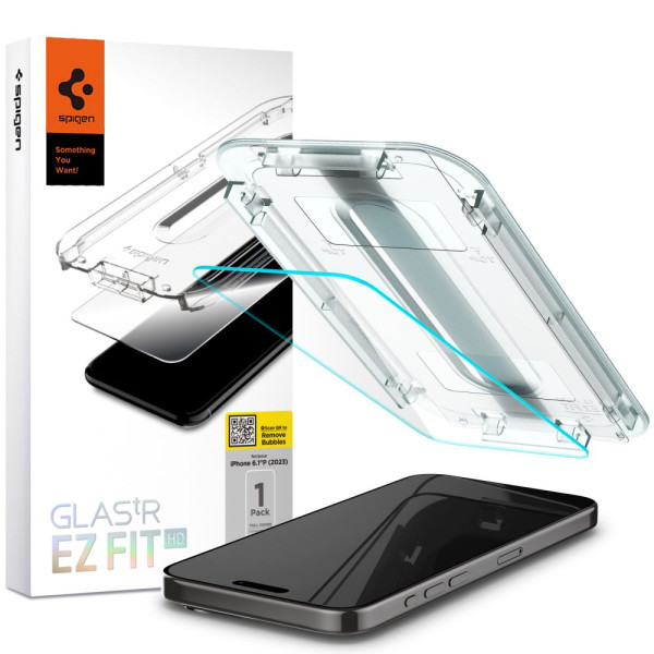 Szkło Hartowane Do iPhone 15 Pro Spigen Glas.Tr " Ez Fit "