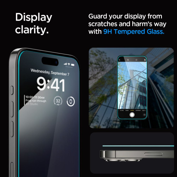 Szkło Hartowane Do iPhone 15 Pro Spigen Glas.Tr " Ez Fit "