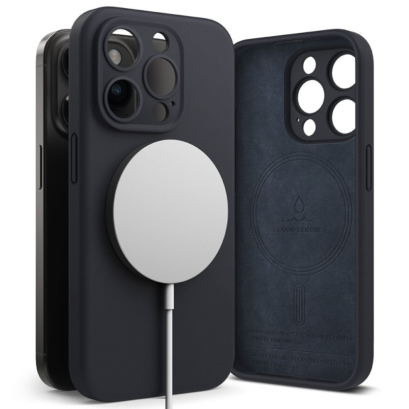 Etui Do iPhone 15 Pro Ringke Silicone Magnetic MagSafe Niebieski