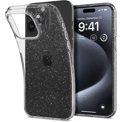 Etui Do iPhone 15 Pro Spigen Liquid Crystal Przezroczysty Brokatowy