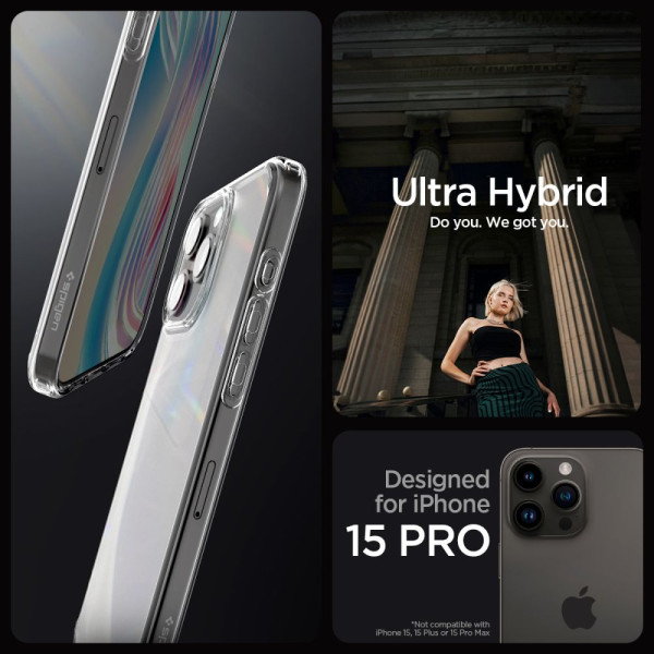 Etui Do iPhone 15 Pro Spigen Ultra Hybrid Przezroczysty