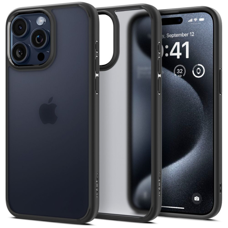 Etui Do iPhone 15 Pro Spigen Ultra Hybrid Czarny