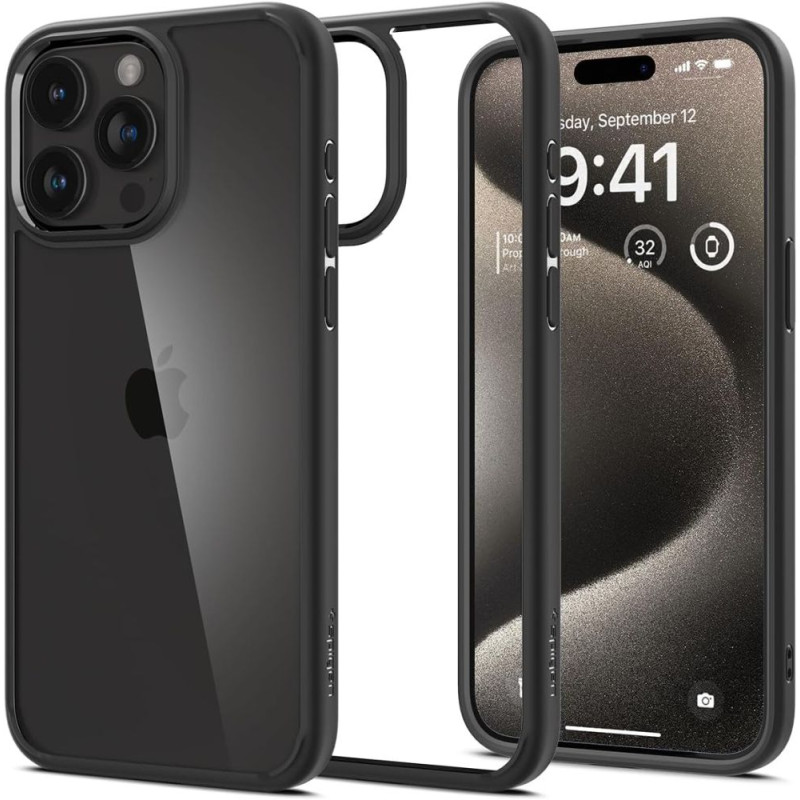 Etui Do iPhone 15 Pro Spigen Ultra Hybrid Czarny Matowy