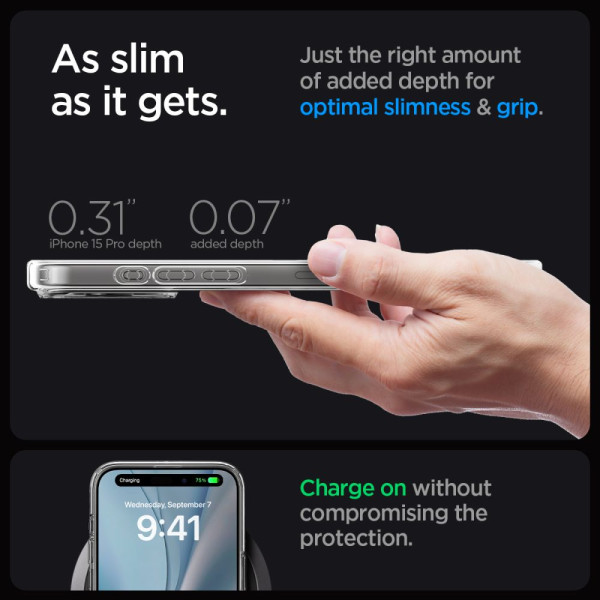 Etui Do iPhone 15 Pro Spigen Ultra Hybrid Mag MagSafe Biały