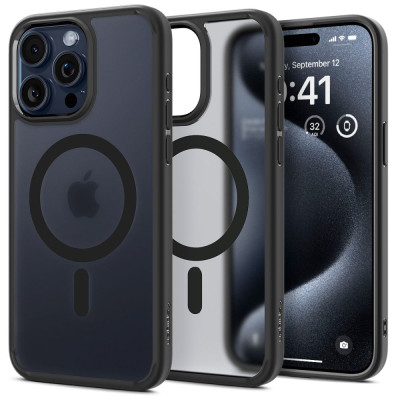 Etui Do iPhone 15 Pro Spigen Ultra Hybrid Mag MagSafe Czarny