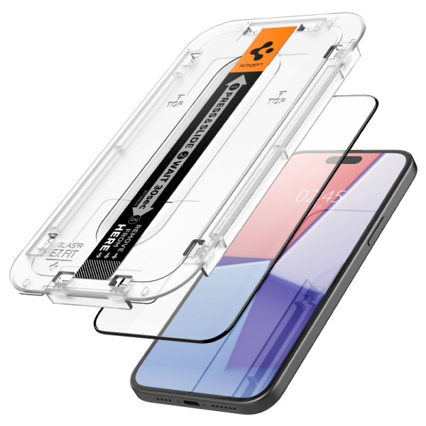 Szkło Hartowane Do iPhone 15 Plus Spigen Glas.Tr " Ez Fit " Fc Czarny
