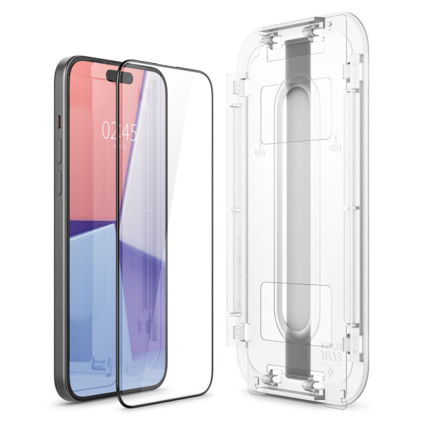 Szkło Hartowane Do iPhone 15 Plus Spigen Glas.Tr " Ez Fit " Fc Czarny