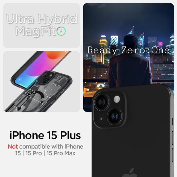 Etui Do iPhone 15 Plus Spigen Ultra Hybrid Mag MagSafe Czarny