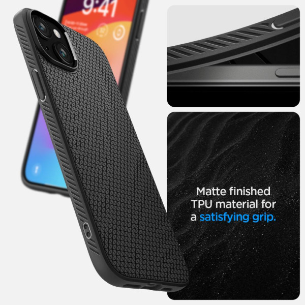 Etui Do iPhone 15 Plus Spigen Liquid Air Czarny Matowy