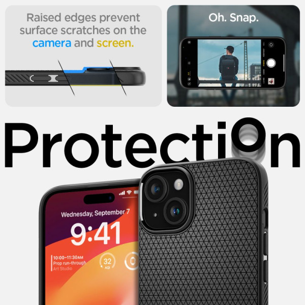 Etui Do iPhone 15 Plus Spigen Liquid Air Czarny Matowy