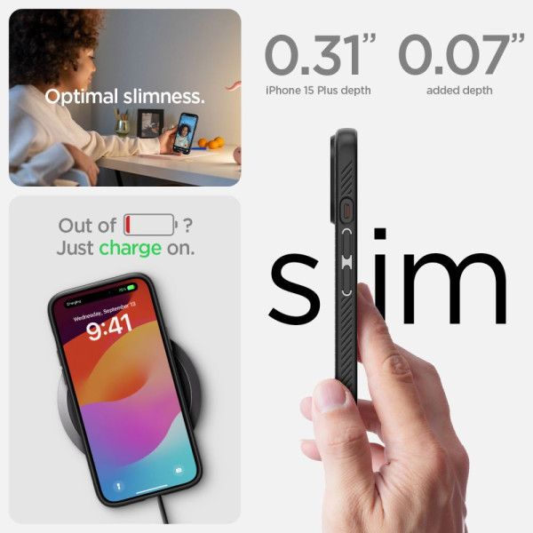 Etui Do iPhone 15 Plus Spigen Liquid Air Czarny Matowy