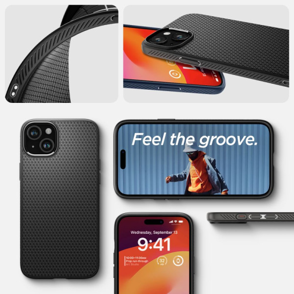 Etui Do iPhone 15 Plus Spigen Liquid Air Czarny Matowy