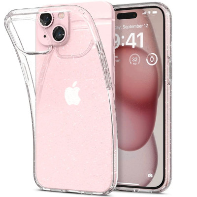 Etui Do iPhone 15 Spigen Liquid Crystal Przezroczysty Brokatowy