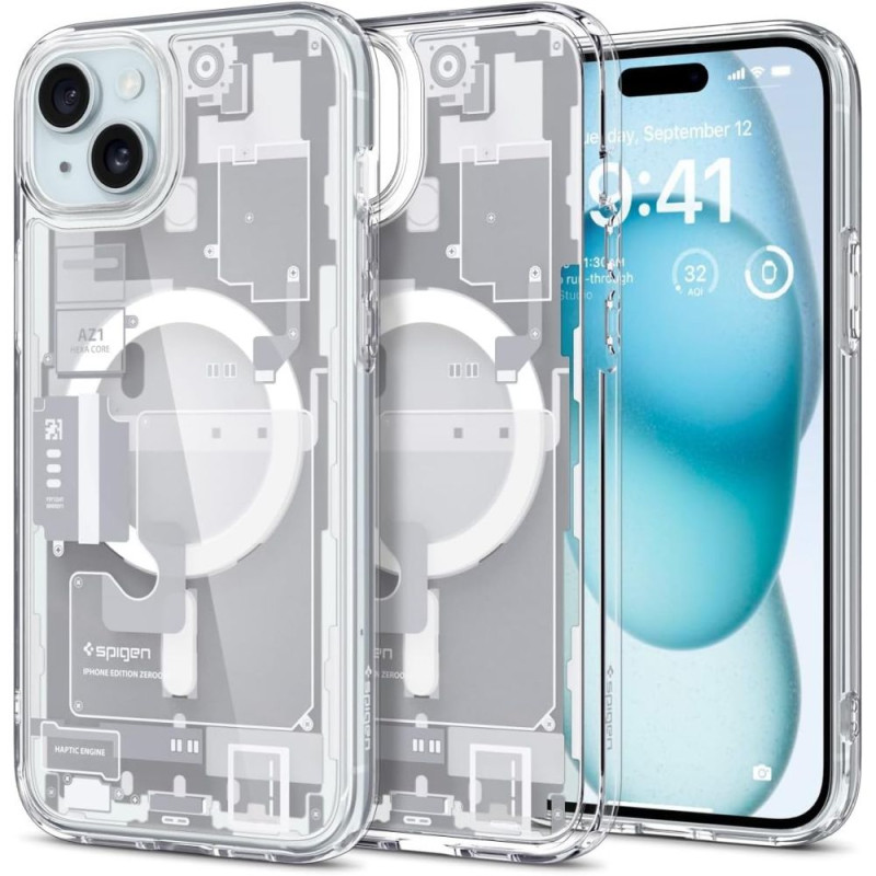 Etui Do iPhone 15 Spigen Ultra Hybrid Mag MagSafe Zero One Biały