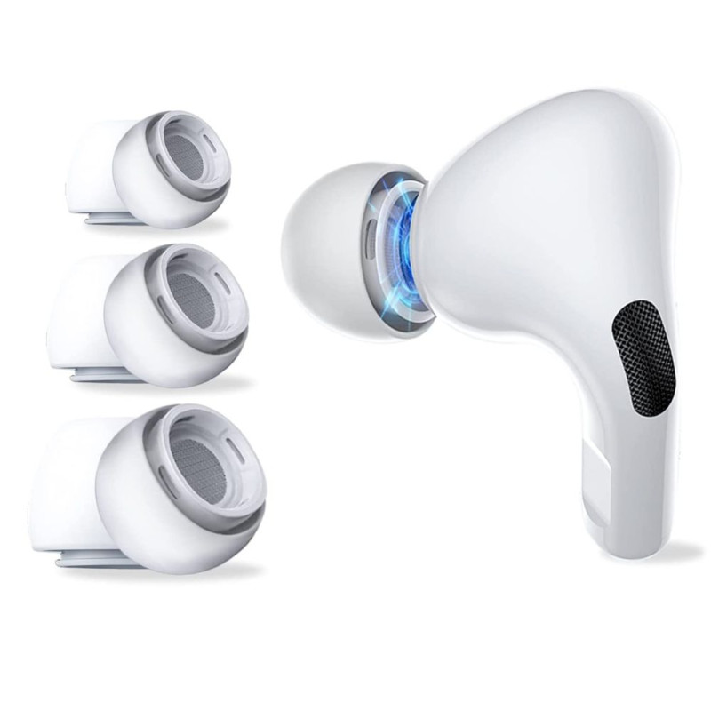 3x Nakładki Do Słuchawek Tech-Protect Ear Tips Apple AirPods Pro 1 / 2 Biały